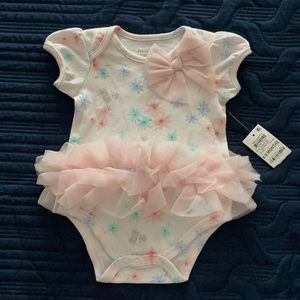 NWT - one piece with tulle detail